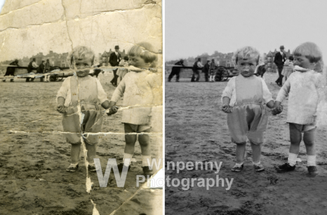 Even badly creased and torn photos can be restored to a high standard
