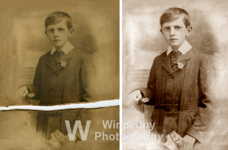 Another torn photograph restored and enhanced